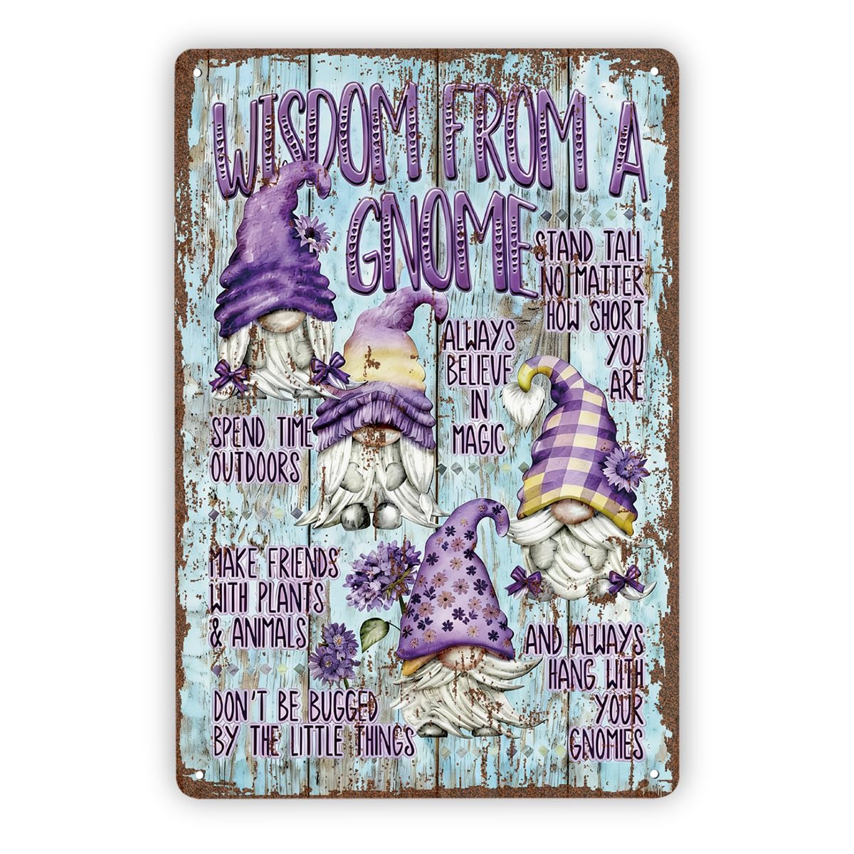 Funny Vintage Metal Tin Signs, Wisdom from A Gnome Advice Sign, Gift for Gnome Lover, Funny Wisdom Sayings, Coworker Gifts, Christmas Dwarf, Housewarming Gift C