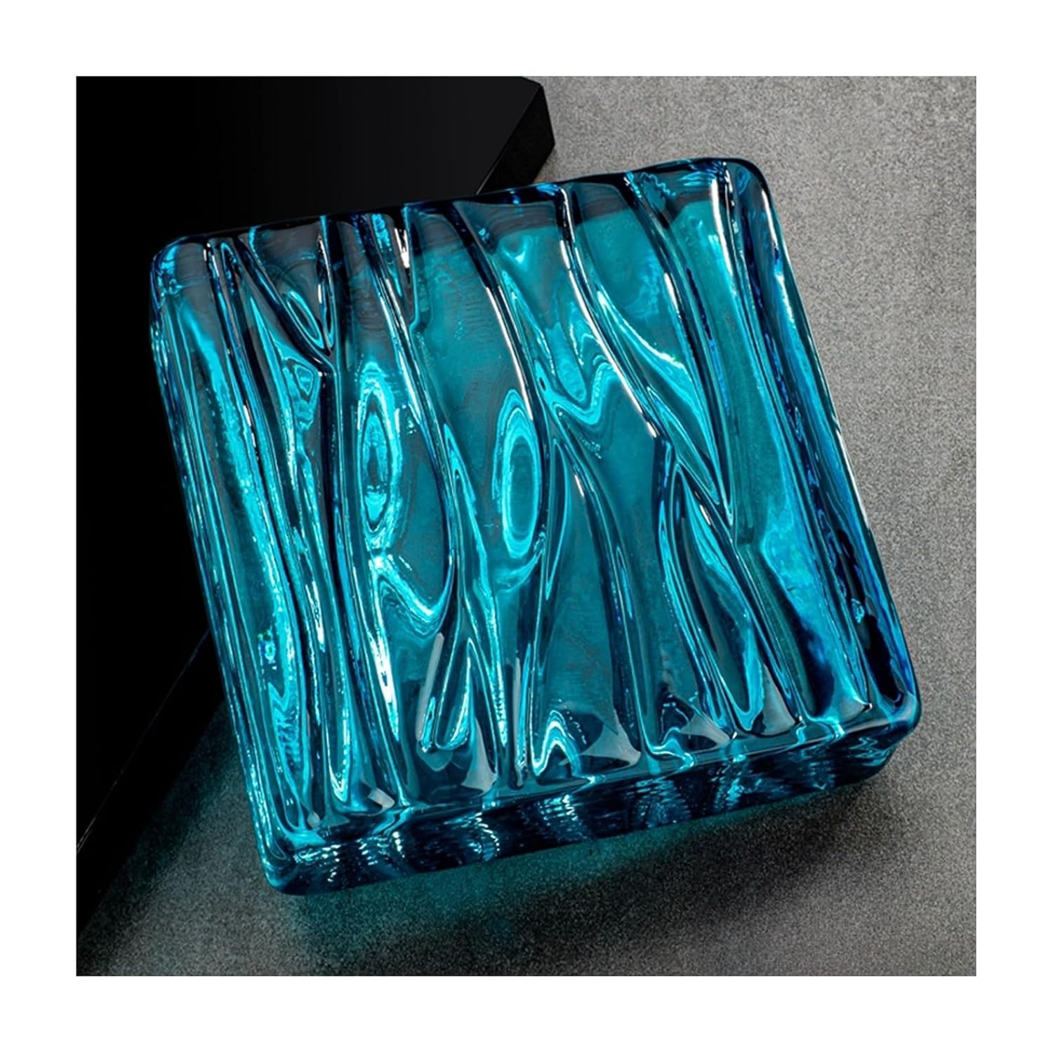 High Transparency Colored Glass Blocks Ice Crystal Textural Sided Glasses Bricks for Bathroom Bedroom Wall Partitions(Green)