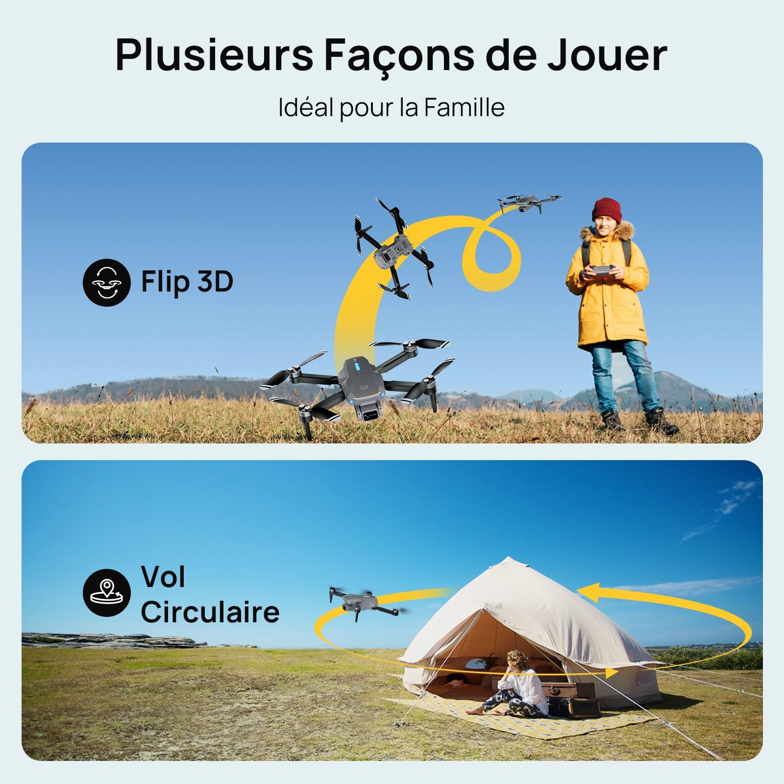 Ameta Drone avec Camera 4K UHD pour Adulte, S20 Lite Moteur Sans Balais FPV Mini Drone pour Debutant et Enfant avec Vol de 36min, Maintien D'altitude, Jouet Cadeau pour Hommes et Garcon, Moins de 250g