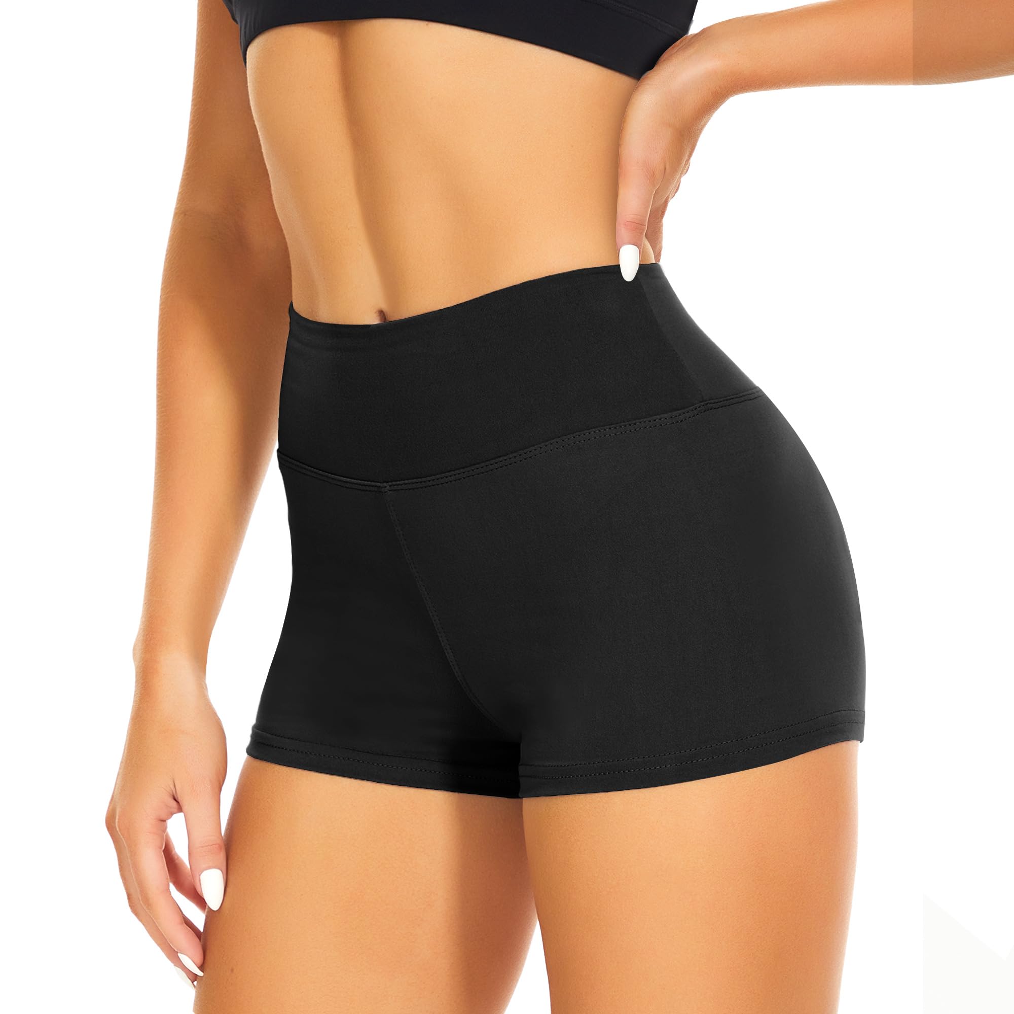 CAMPSNAIL Workout Biker Shorts Women - 3"/5" High Waisted Tummy Control Spandex Booty Volleyball for Yoga Gym Dance