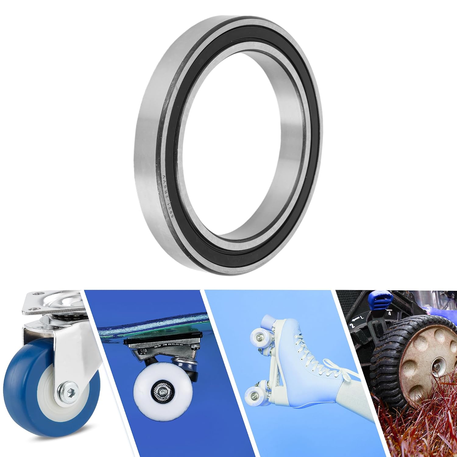 ACROPIX 6921VV Deep Groove Ball Bearings P6 105x145x20mm Lubricated Bearings Double Rubber Seal Black Silver Tone Scooter Skateboard Wheel