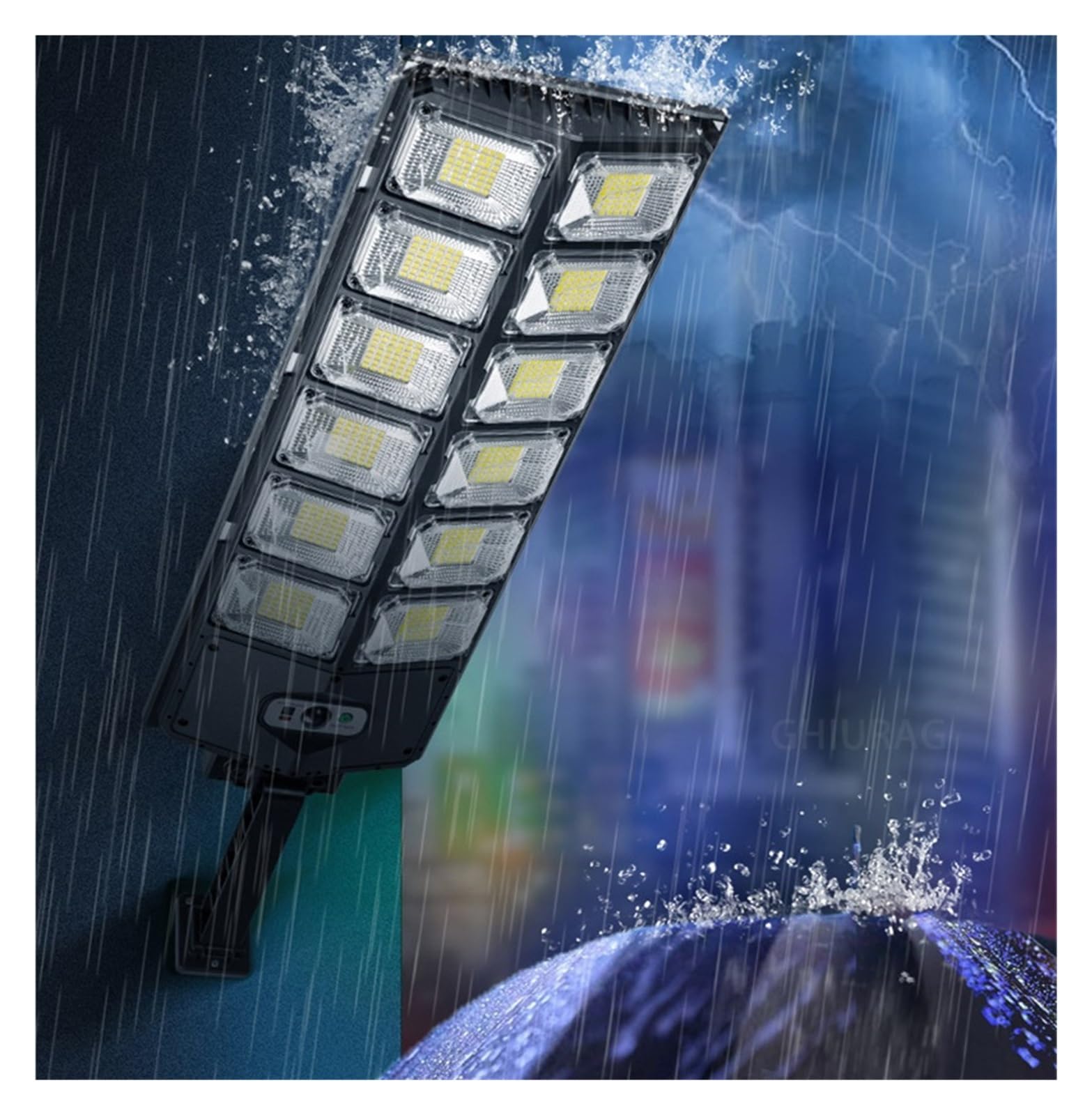 Lampy Solarne Zewnątrz, Słoneczne lampy uliczne zewnętrzne wodoodporne 8000lm wysoka jasność lampa LED od zmierzchu do świtu z pilotem na czujnik ruchu do ogrodu,Do ogrodu, ulicy, werandy(Brown)