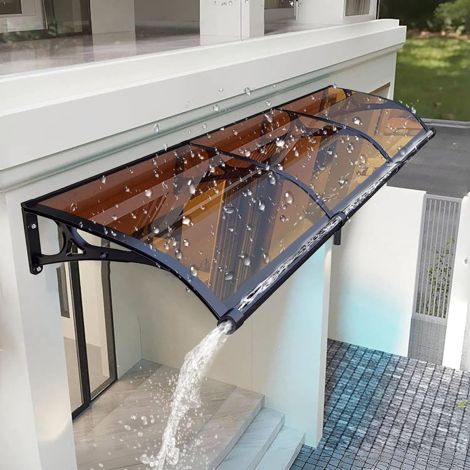 Auvent de porte en alliage d'aluminium pour ombrager votre terrasse et fenêtre