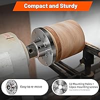 Vista 61 de Placa frontal de torno de madera de acero de 2 pulgadas, placa frontal para torno de madera, placa frontal de torno apta para husillo de 1 pulgada x