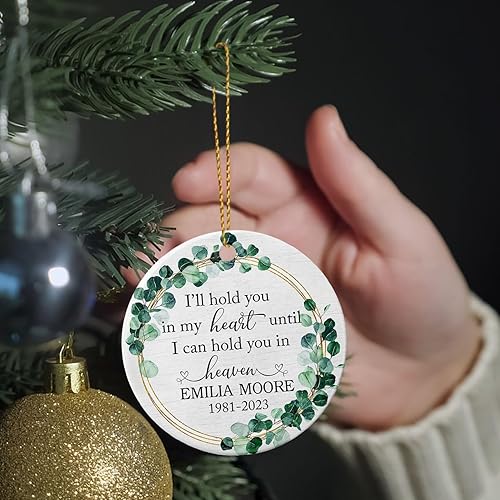 Vista 16 de Adorno de cerámica con cardenal personalizado en memoria amorosa, los seres queridos pueden dejar este mundo pero nunca dejan nuestros corazones