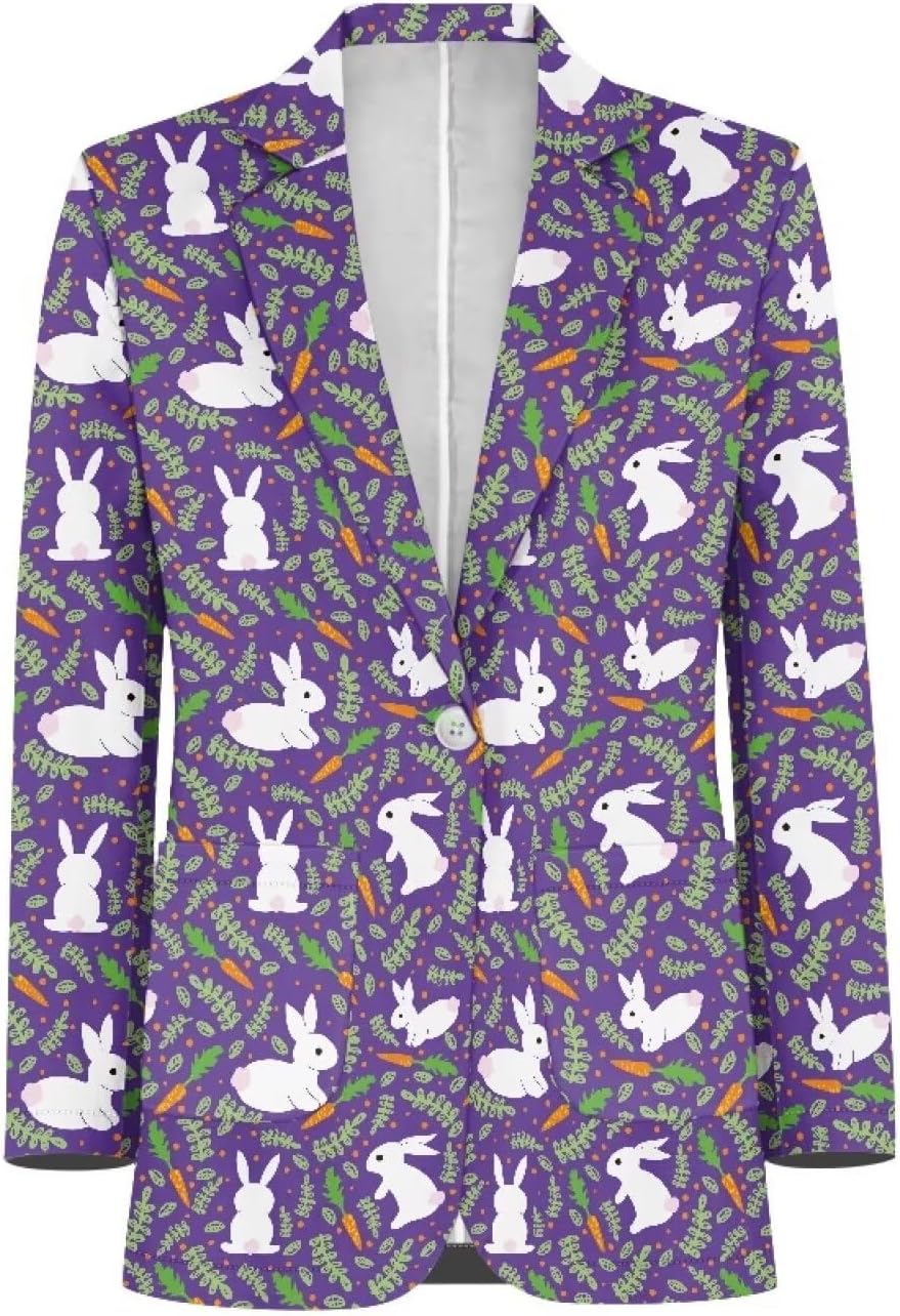 Men's Casual Blazer Long Sleeve Suit Jackets Sports Coats One Button Business Jacket with 2 Pocket Size XS-5XL