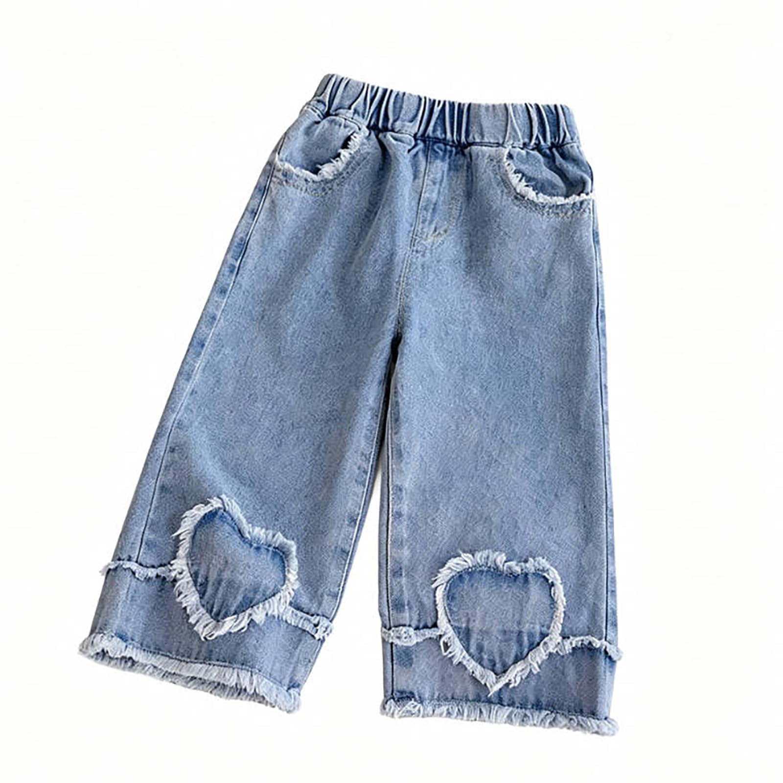 Pantalones vaqueros de niña cómodos de pierna recta que evitan rozaduras 4
