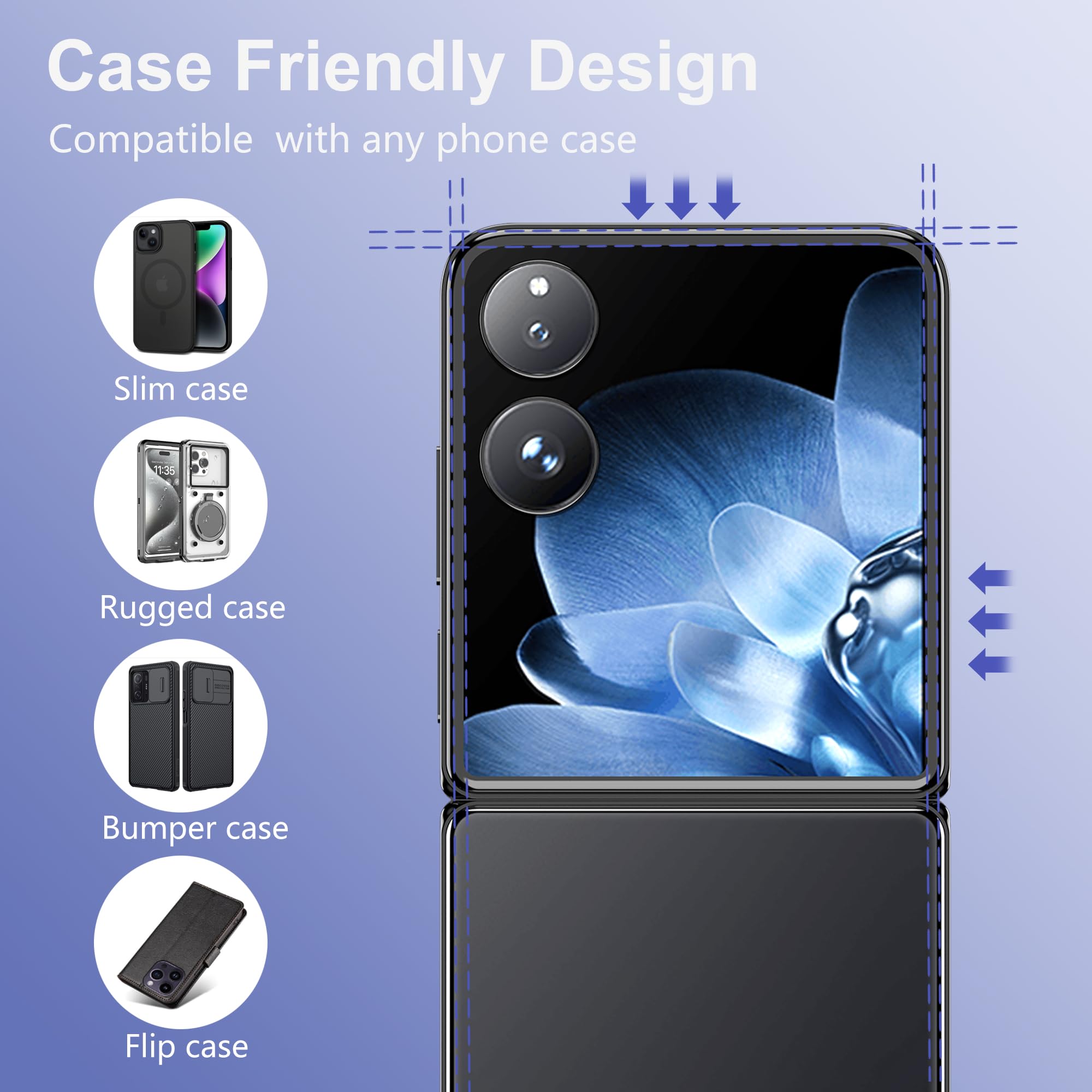 Vanrain Pellicola Per Xiaomi Mi Mix Flip, 2 2 2 Pezzi Vetro