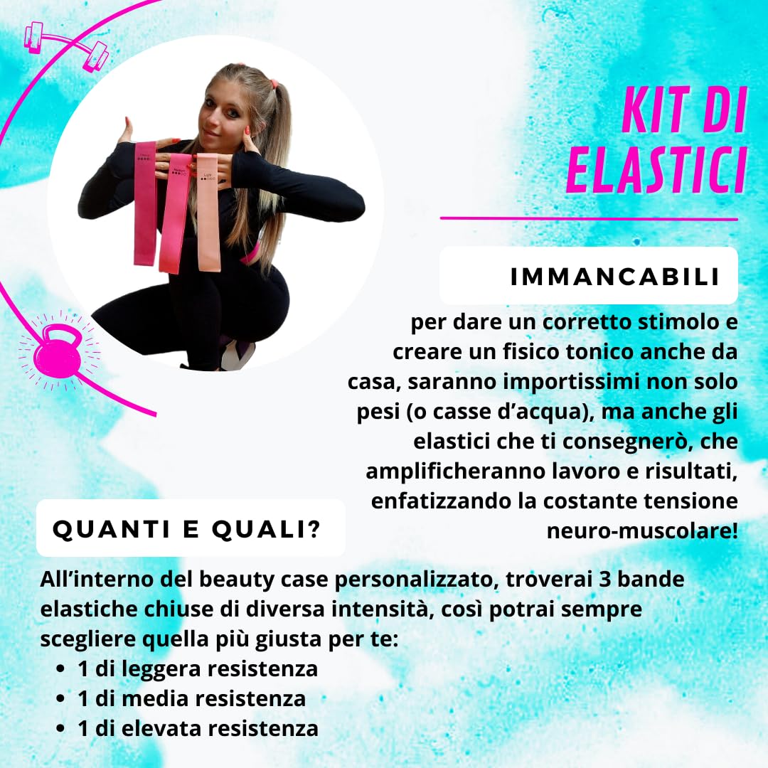 GAME START GYM Scheda di Allenamento per donne completa di set di bande elastiche | Total Body e Microcircolo