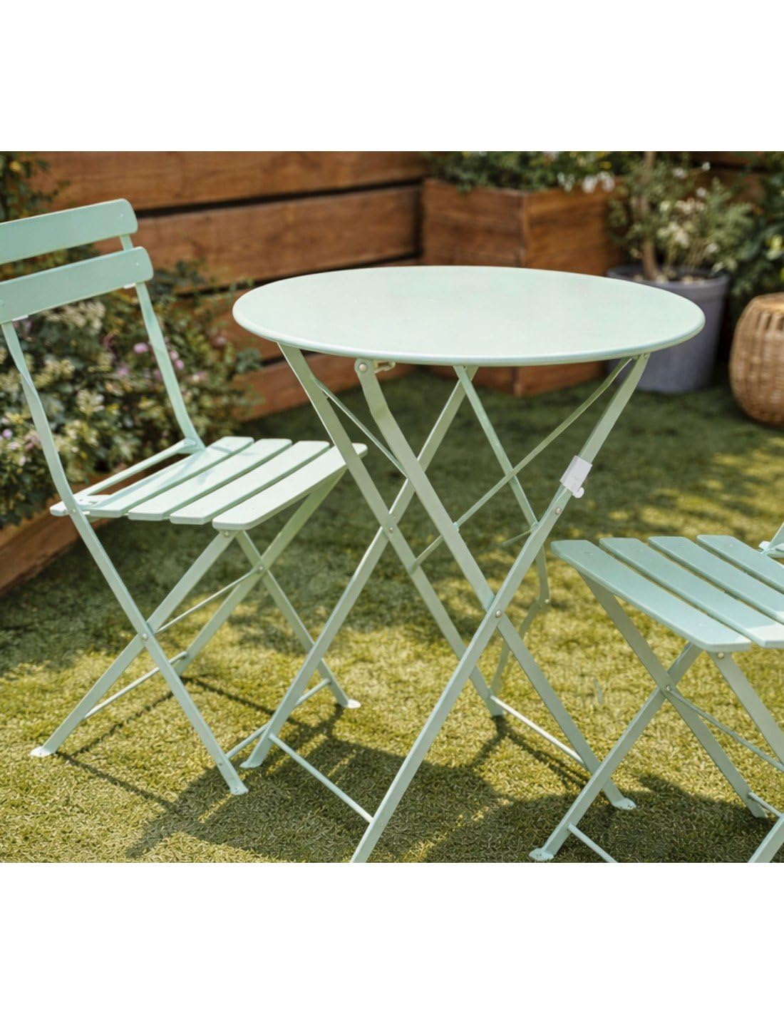 Set Bistró Plegable Arles Metalico | Mesa y 2 Sillas de Exterior e Interior Resistente | Muebles de Jardin, Balcón y Terraza — view 2