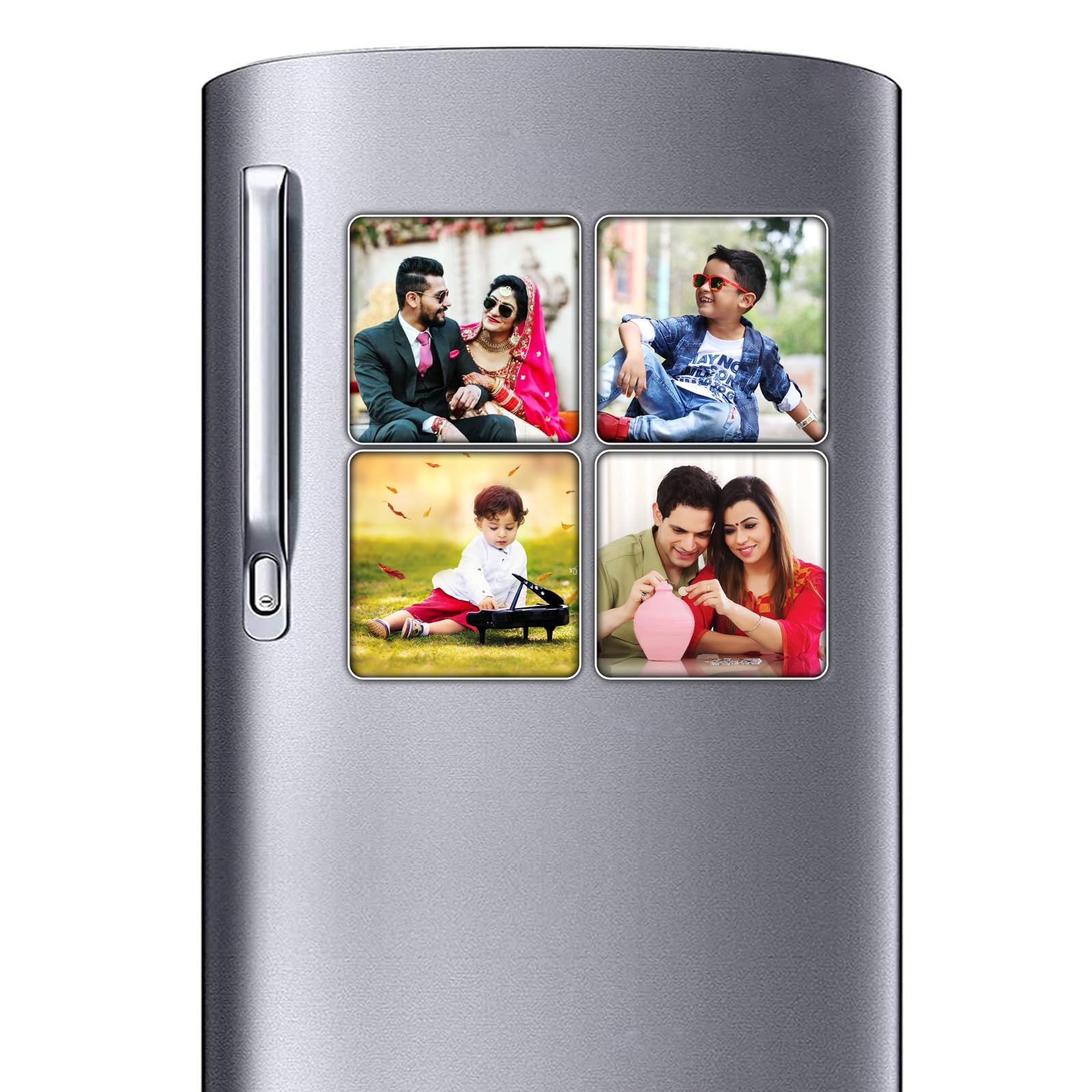 PRINTSWAYS Photo Fridge Magnet Customized Gift (3 x 3 inch) - Set of 4 - Fridge Magnets Photo Frame | Personalised Fridge Magnets | Customized Fridge Magnets | Return Gifts (B0CSC2ZF4Q) Amazon Price History, Amazon Price Tracker