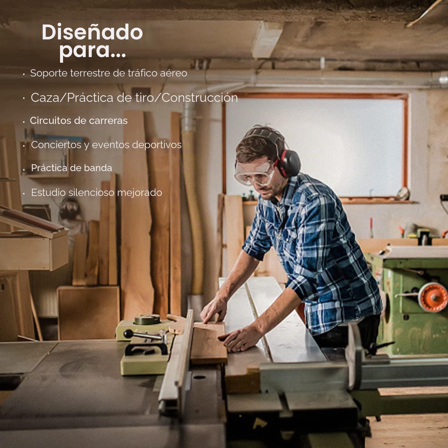 SAFEYEAR Orejeras de seguridad Basics Orejeras de seguridad de reducción de ruido para disparos, maquinaria de construcción, cortar, lectura, diadema ajustable para adultos, hombres y mujeres