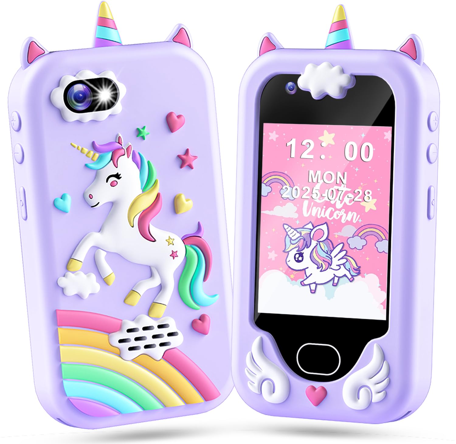 Lapare Kids Smart Phone Toy for Girls, 2.8" Touchscreen Toddler Learning Play Toy Phone with Dual Camera, Game, Music Player, 32GB SD Card, Christmas