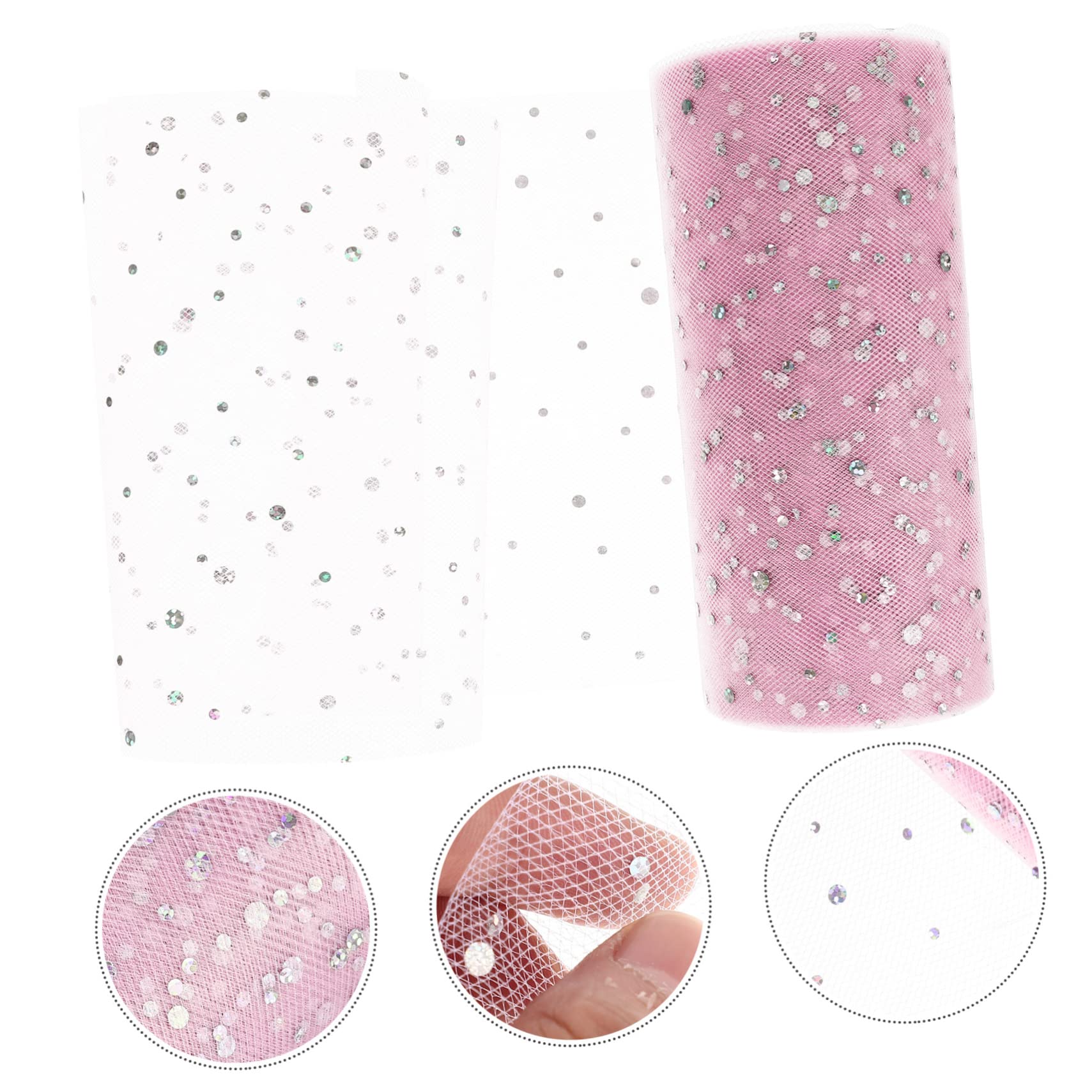 SHINEOFI 5 Rouleaux Rouleau De Treillis Ruban De Bobine Étincelant Robe Tulle Décorations De Ruban De Tulle Ruban De Noël Pour Rose Engrener