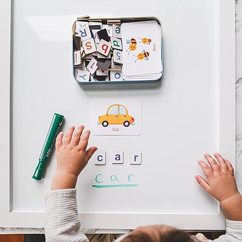 Miniatura 6 de Loddie Doddie Pizarra magnética de borrado en seco de 24 x 36 pulgadas para montaje en pared con bandeja de marcadores integrada y marco blanco