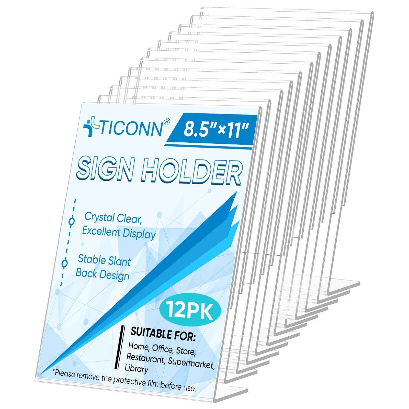 8.5 X 11 Acrylc Wndow Sgn Holder Wth Sucton Cups, Busness Card - View #2