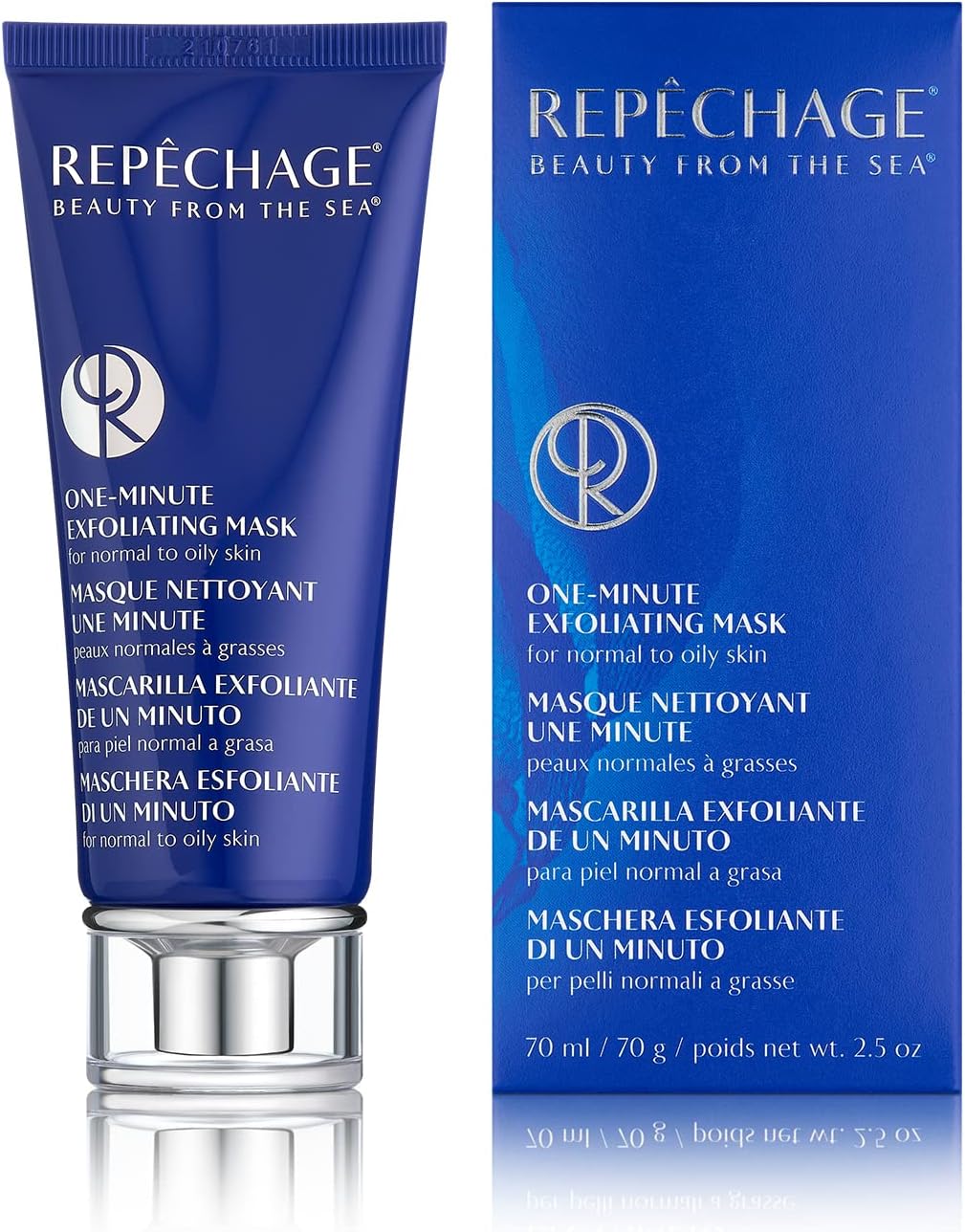Repechage OneโMinute Exfoliating Face Mask โ Gentle Facial Exfoliant for Normal to Oily Skin โ with Lactic Acid & Rice Bran Wax โ Helps Clear Pores, Refines Skin Texture & Excess Oil, 2.5 oz"