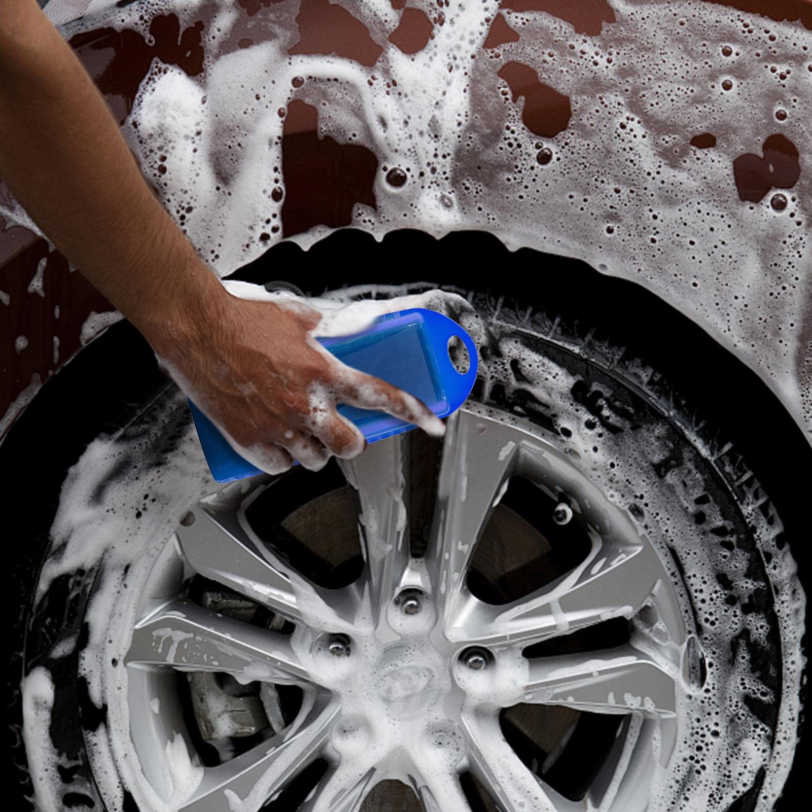 Banden-dressing-applicator Automotive Auto Detailing Spons Washer Gebogen Schuimreinigingsgereedschap Banden-Glans-Applicator Auto Foam Spons Tool 5 stuks