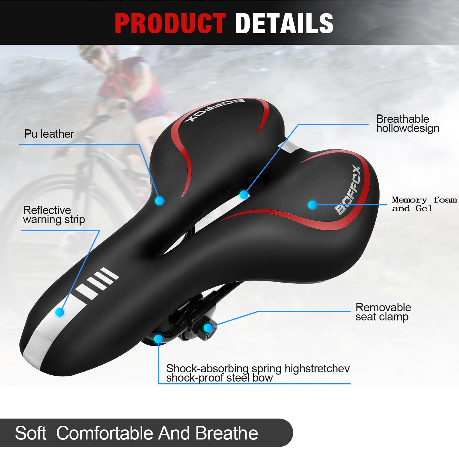 Sella Bici Con Gel Silicone E Copertura In PU – Sospensione Morbida Cava Per Uomo E Donna