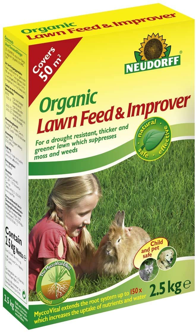 Neudorff 3 x Organic Lawn Feed and Improver 2.5Kg