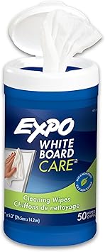 EXPO Whiteboard Care Dry Erase Wipes, Unscented, 50 Count - Home, Office, Teacher, Classroom Supplies