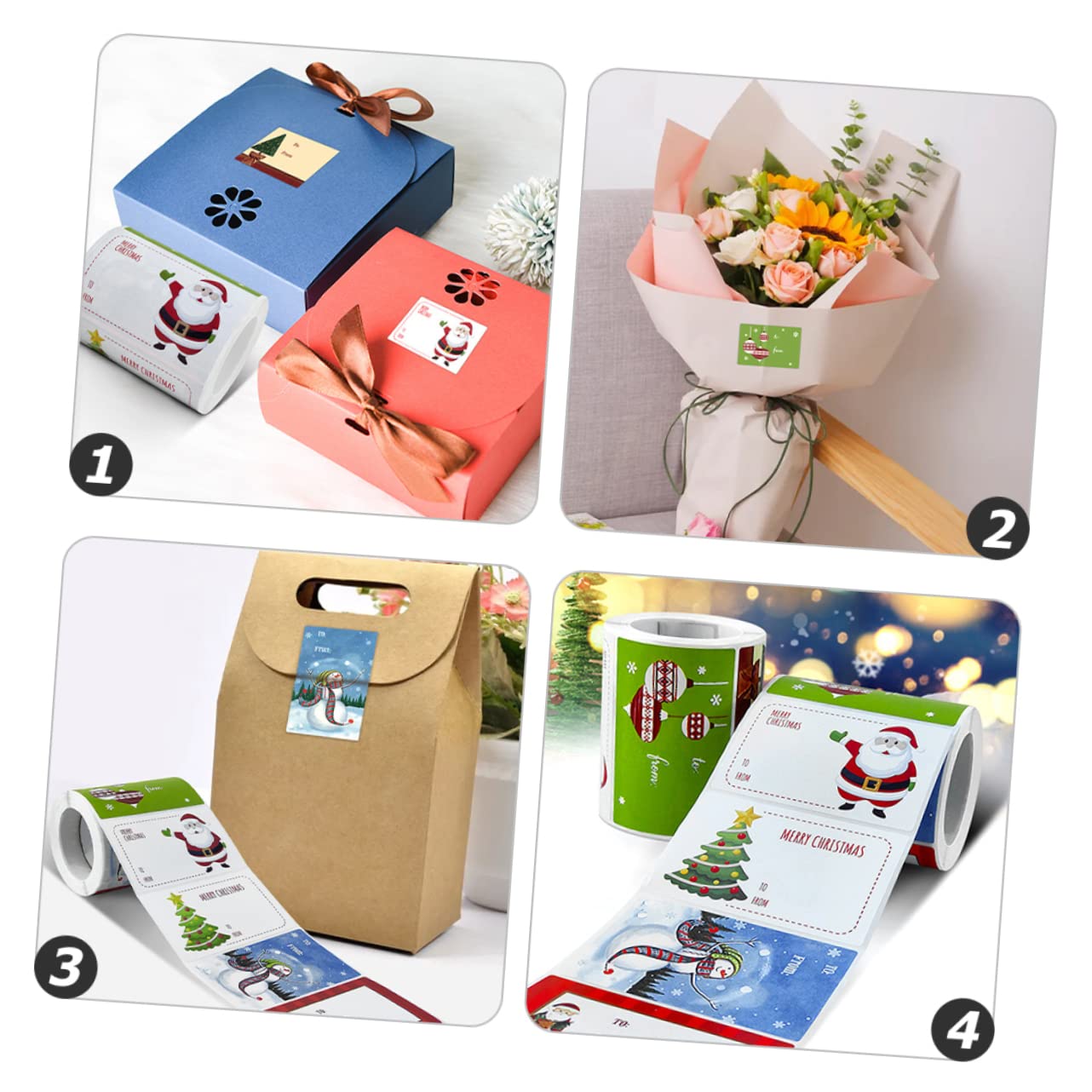 STOBOK 6rotoli Adesivi Natalizi Decorativi Per e Confezioni Etichette Autoadesive Per Design Età