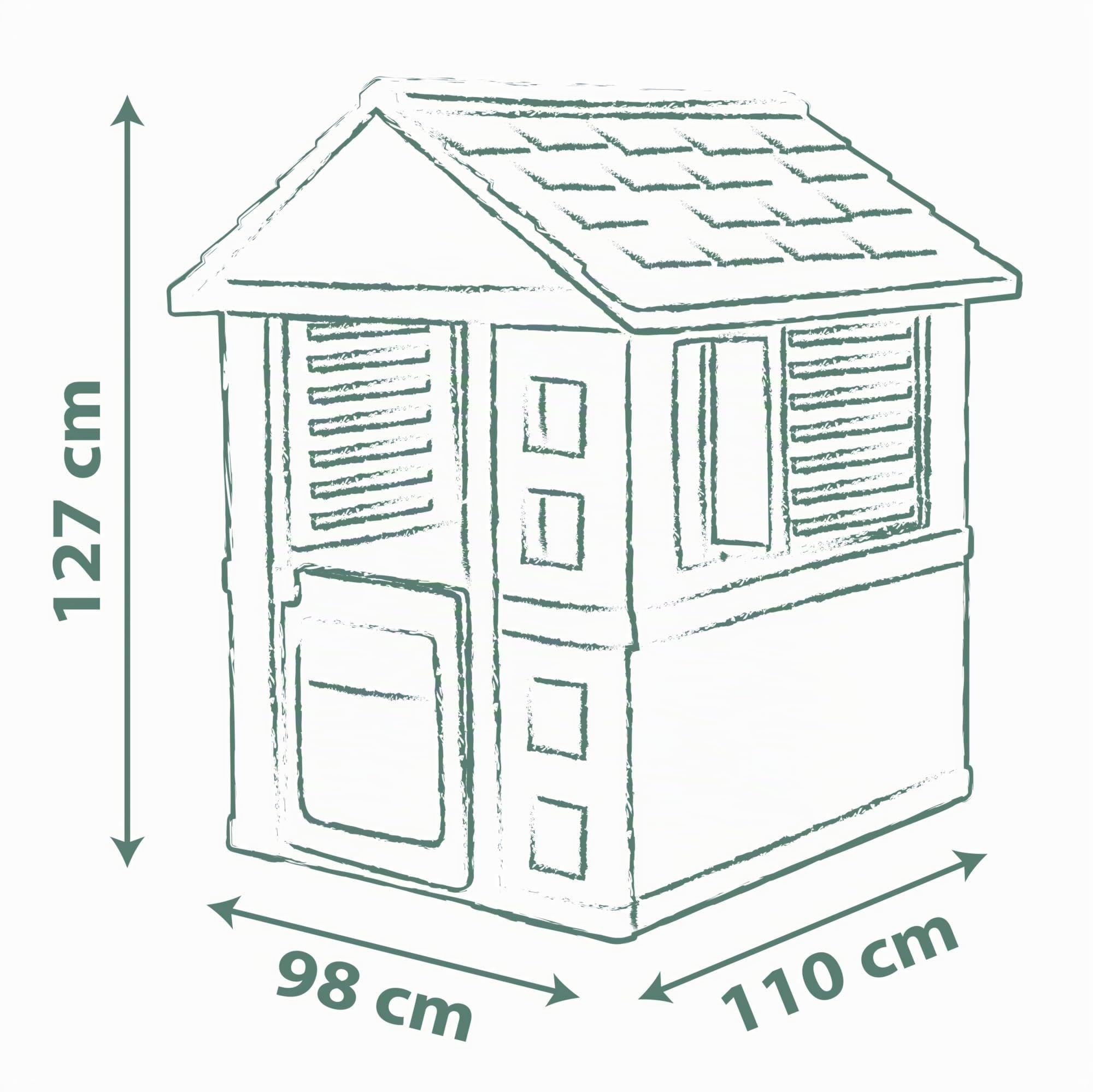 Smoby Life - Casa Bella - Design Moderno - Cancello, Finestre con Persiane - Materiale Riciclato - Dai 2 Anni - Prodotto in Francia
