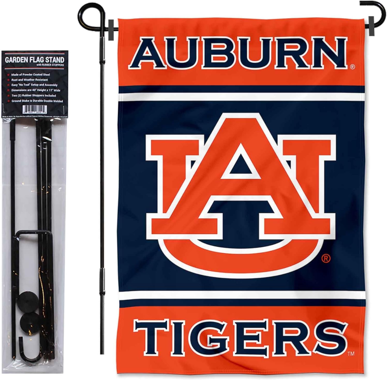 College Flags & Banners Co. Auburn Garden Flag and Flag Stand Pole Holder Set