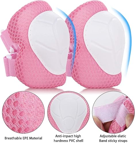 Miniatura 4 de Juego de equipo de protección para niños, rodilleras y coderas con protector de muñeca 3 en 1 para niños de 3 a 14 años