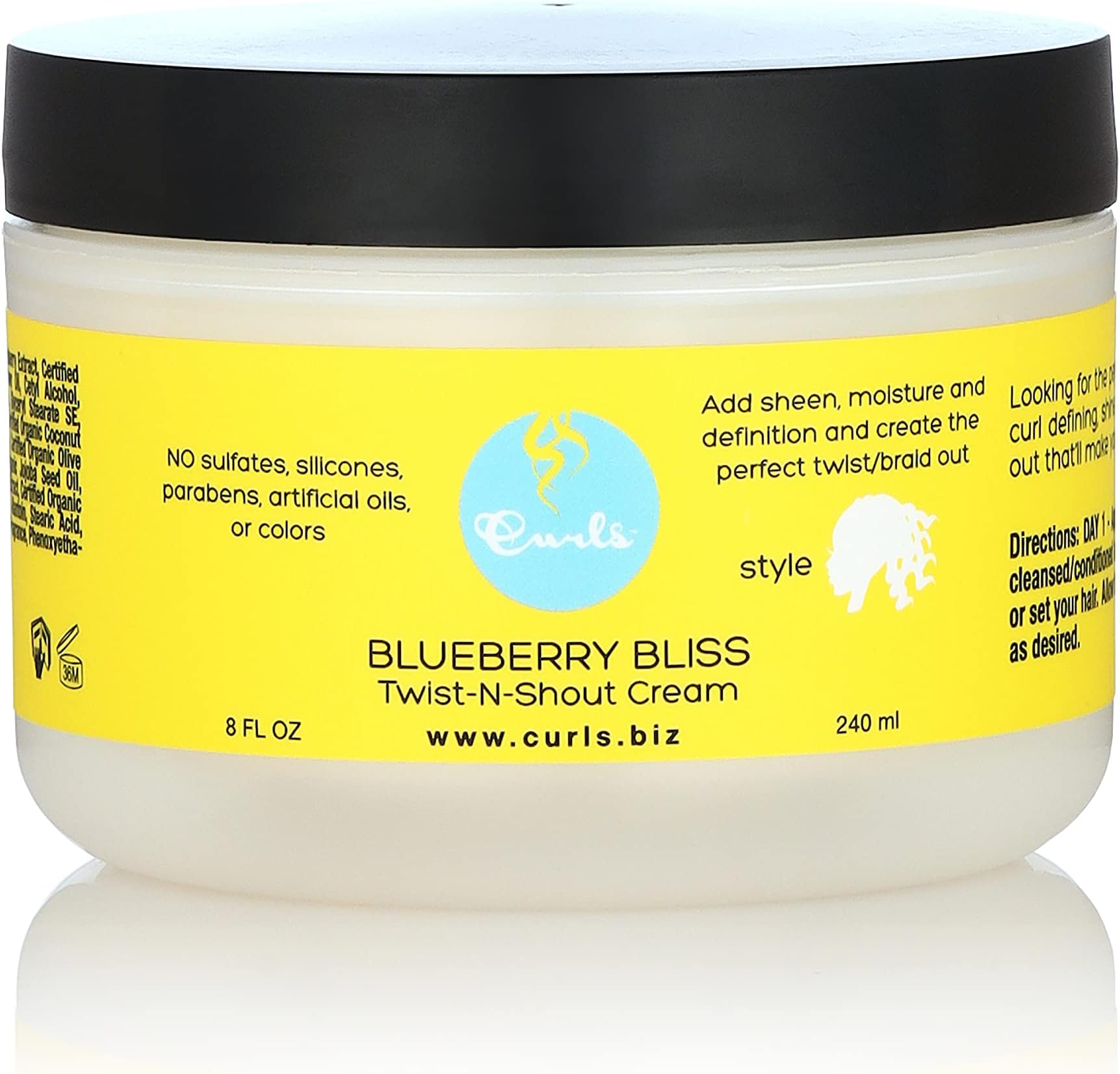 Curls Blueberry Bliss Twist N Shout Glaze Cream, 8 Ounce
