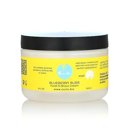 Crema de arándanos para rizos, marca Twist-N-Shout de 8 onzas, paquete de de 1