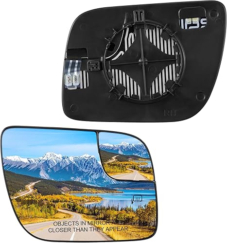 Miniatura 25 de Cristal de espejo compatible con BDFHYK para F150 2004-2014, espejo exterior lateral con placa trasera, reemplaza 4L3Z-17K707-DB, 4L3Z17K707DB