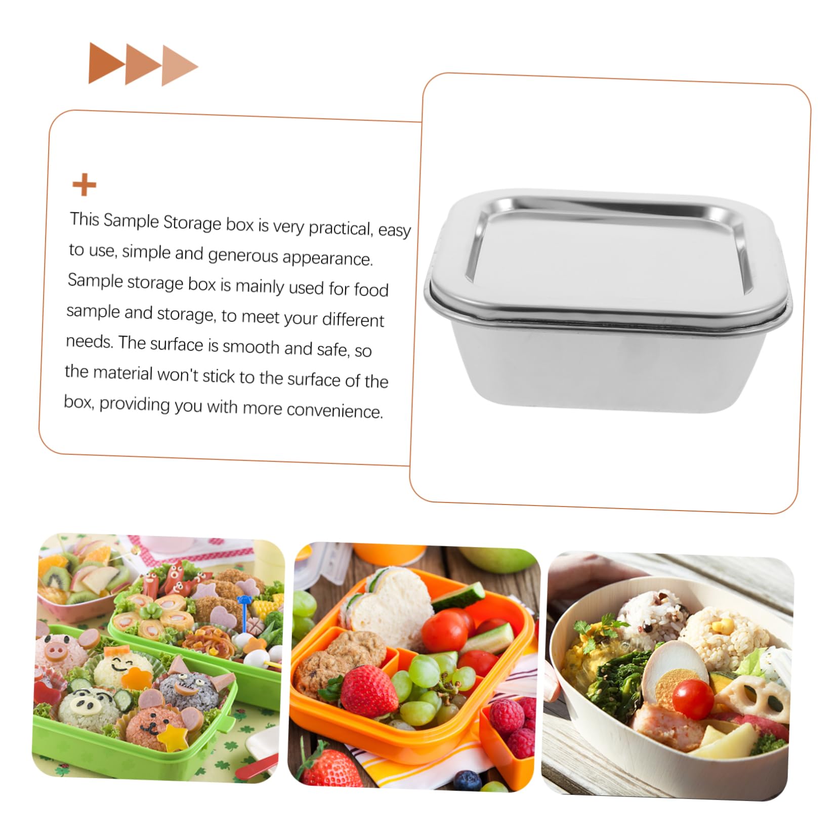 PRETYZOOM 5 Pz Scatola per campioni in acciaio inossidabile Scatola per campioni di cibo Contenitore per campioni di cibo grandi contenitori per alimenti forniture per mensa