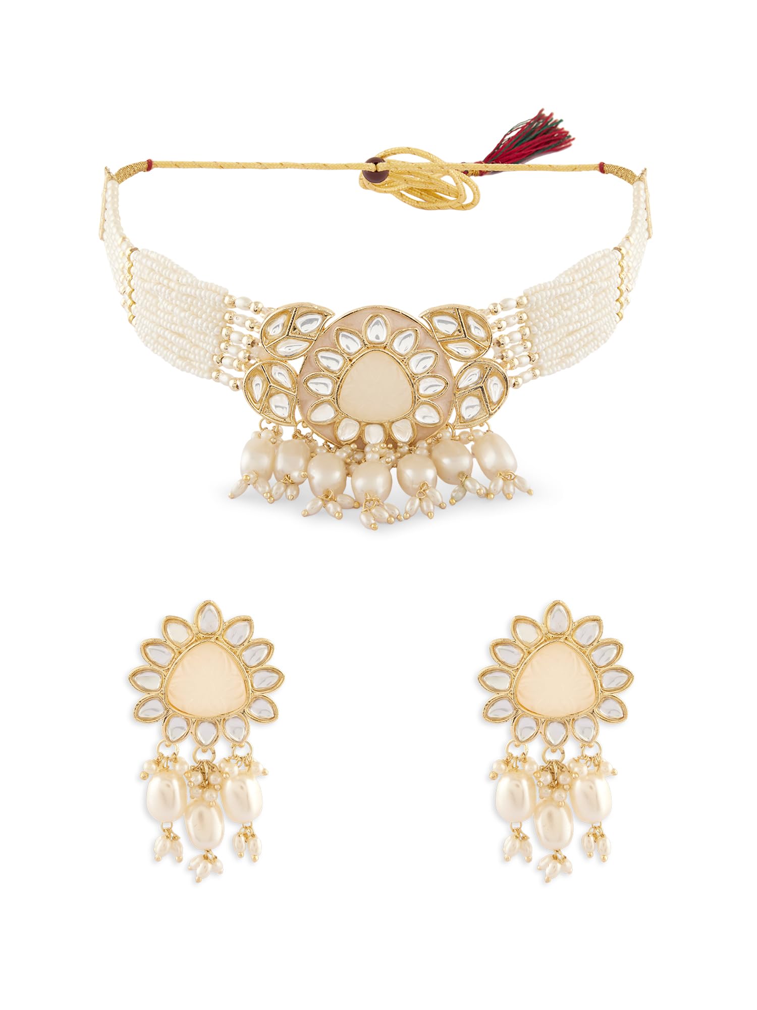See full amazon price history chart for ZAVERI PEARLS Gold Tone Meenakari Multistrand Beaded Kundan Choker Necklace & Earring Set For Women-ZPFK17642 ZAVERI PEARLS Gold Tone Meenakari Multistrand Beaded Kundan Choker Necklace & Earring Set For Women-ZPFK17642 (B0CWNW75QV) Amazon Price History, Amazon Price Tracker