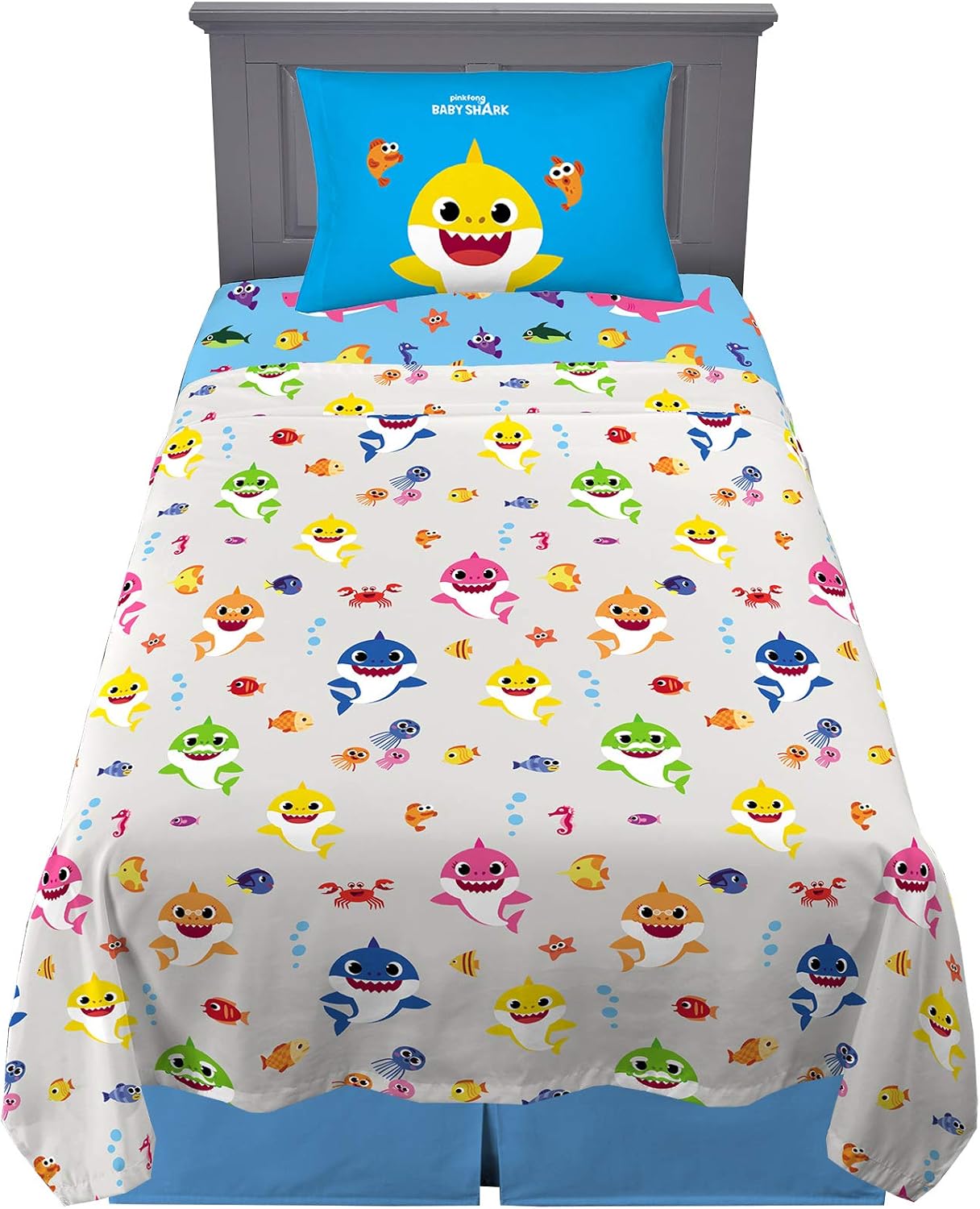 Franco Kids Bedding Super Soft Microfiber Sheet Set, Twin, Baby Shark