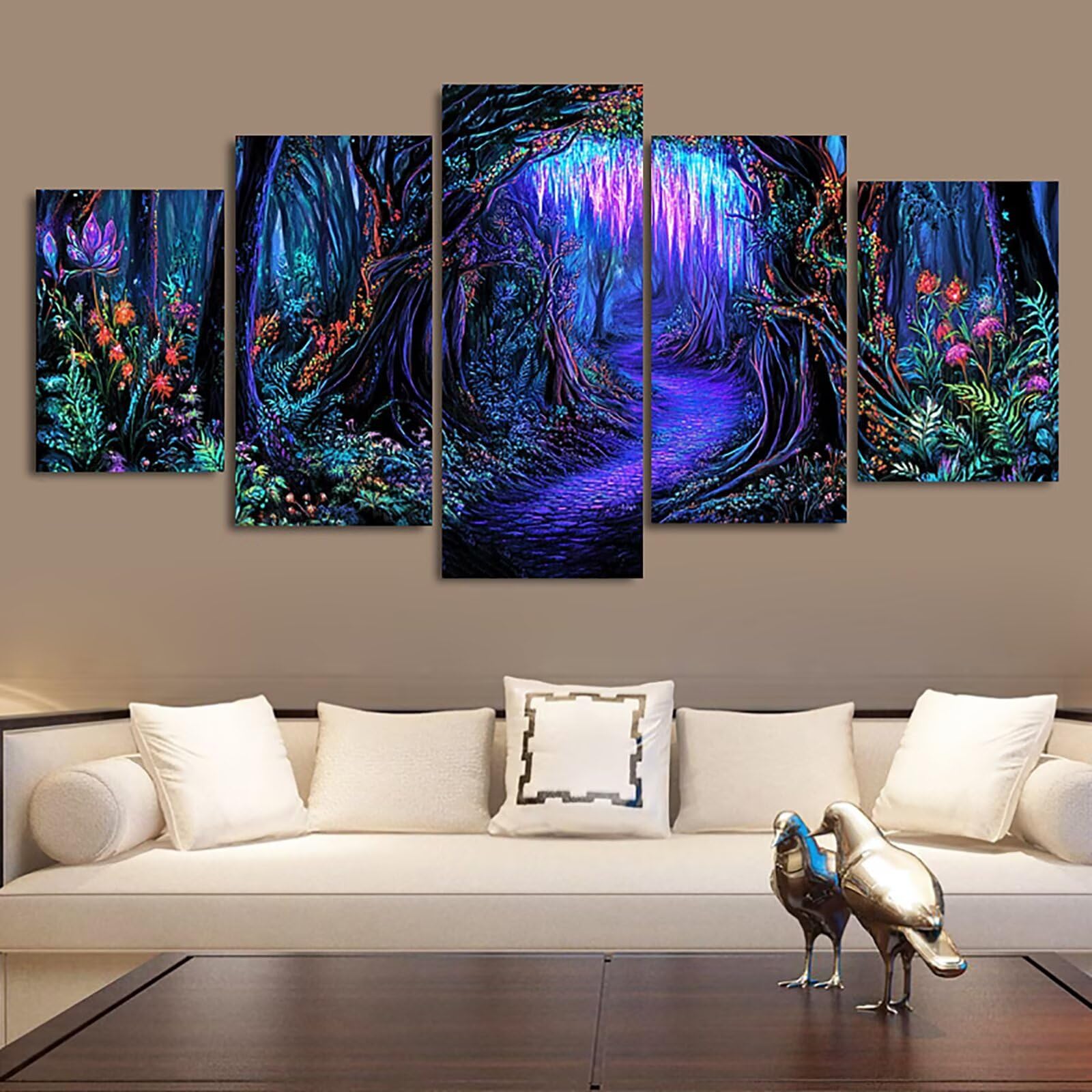 Diamond Painting Erwachsene Groß XXL 5 Teilig 100x200cm, 5D Diamond Painting Blume Diamant Paintings Bilder Bastel Sets, DIY Malen Nach Zahlen Erwachsene, Bausätze für Diamantmalerei Baum 0m-966