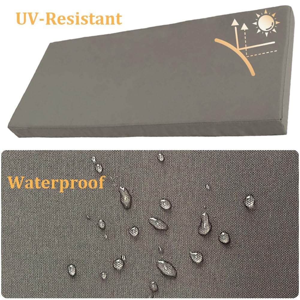 Panca impermeabile per esterni, 106,7 x 45,7 x 7,6 cm, materasso in schiuma spessa, per patio, patio, protezione solare, per chaise longue e panca da giardino