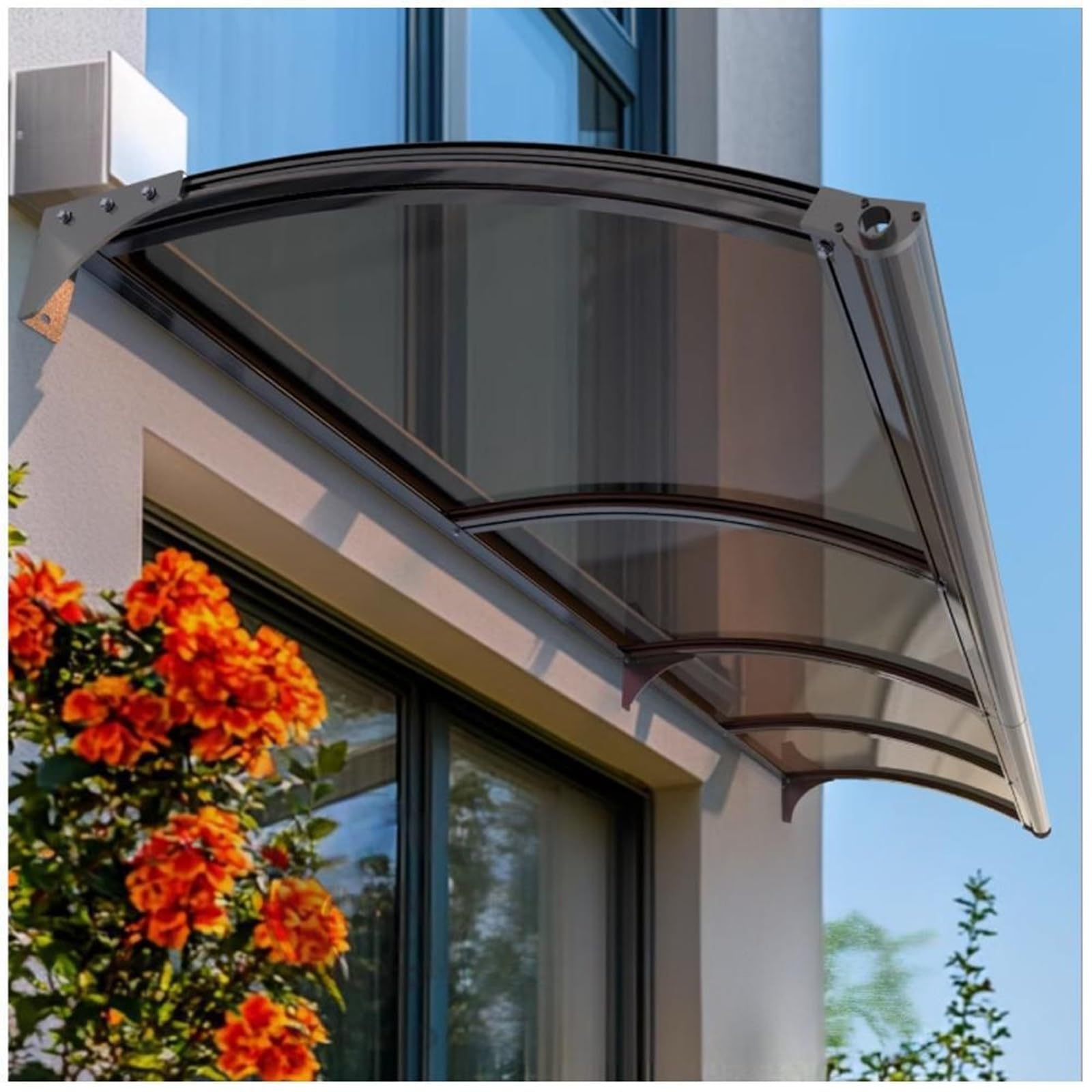 LWJSOCP Polycarbonate Door Canopy UV & Rain Protection Weather-Resistant 45x60 cm Perfect for Home Improvement & Entryway Enhancement Outdoor Awning.