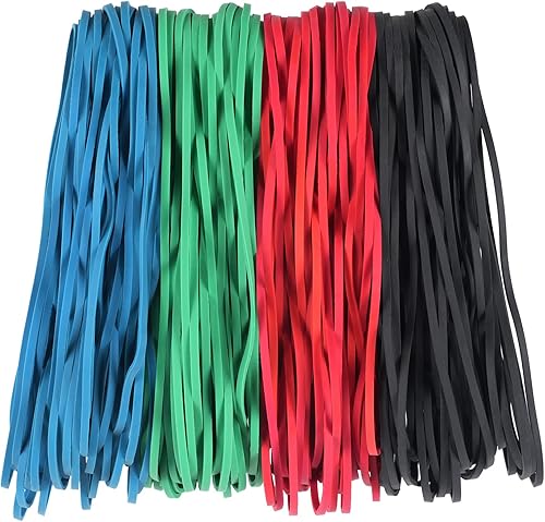 Miniatura 3 de AIWOQI Bandas de goma grandes paquete de 140 bandas de goma grandes de alta resistencia tamaño 117 bandas elásticas de color negro azul rojo verde