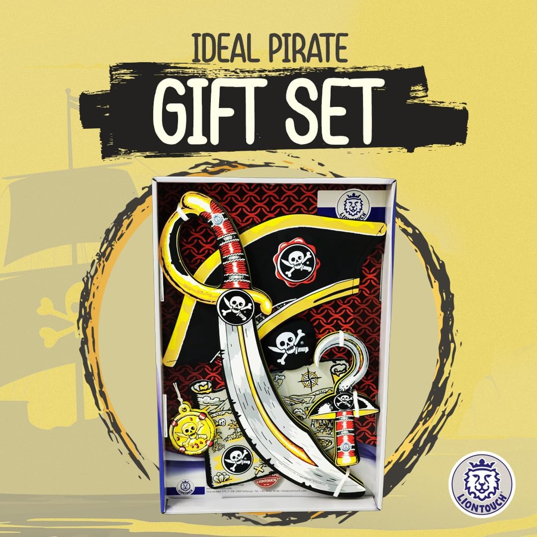 Liontouch - Pirate Play Set with Saber, Hook, Hat, Eyepatch, Medallion & Map - 3+ Years | Pretend Play Accessories for Toddlers & Kids Ready to Sail The Caribbeans | Made of Durable & Safe Foam