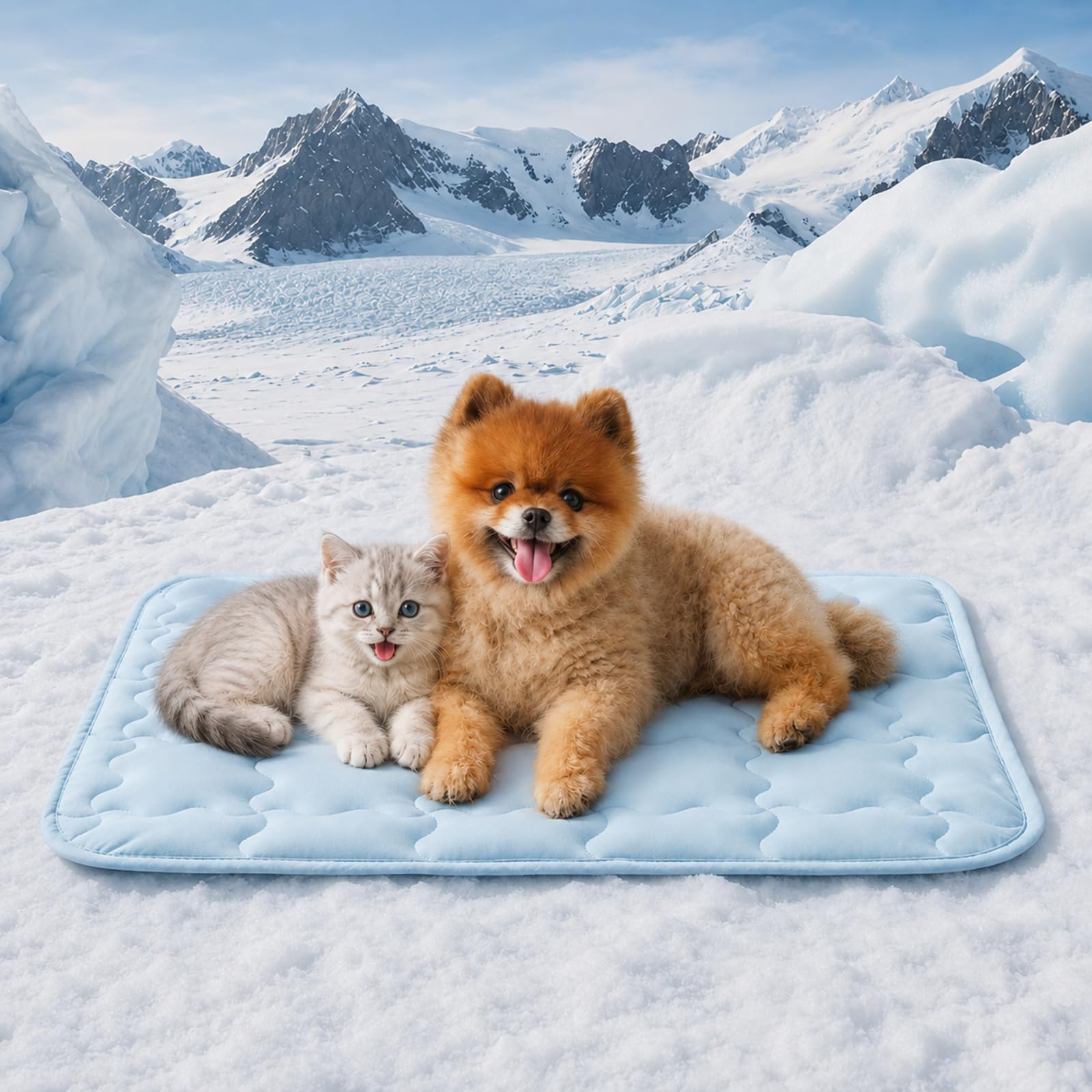 Cooling Mat For Dogs, Cat Cool Mat Pet Cooling Mats, Small Medium Large Pet Cooling Pad, Velvet For All Seasons Washable Keeps Cats, Dogs & Puppies Cool, Cooling Pads Indoor Outdoor. (blue, S)