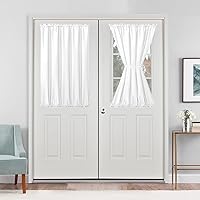 Vista 63 de Hiasan Cortinas francesas para puerta de privacidad, cortina frontal semitransparente con bolsillo para barra para ventana de puerta, 1 panel