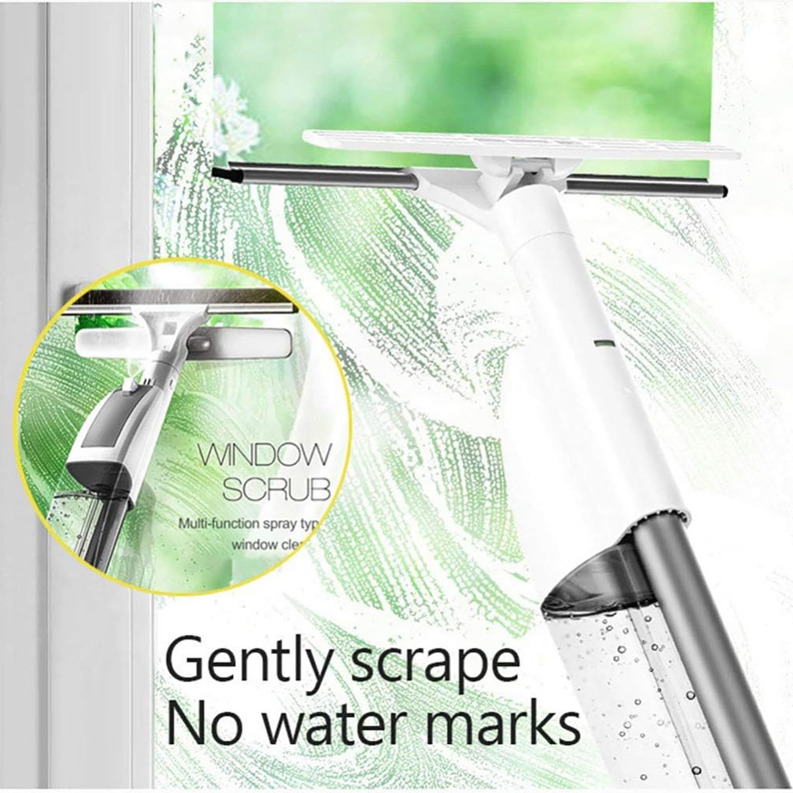 3 en 1 Spray Limpiacristales Coche con Poste Telescópico, Limpiacristales Coche con 3 Paños Microfibra para Ventana De Coche De Ducha