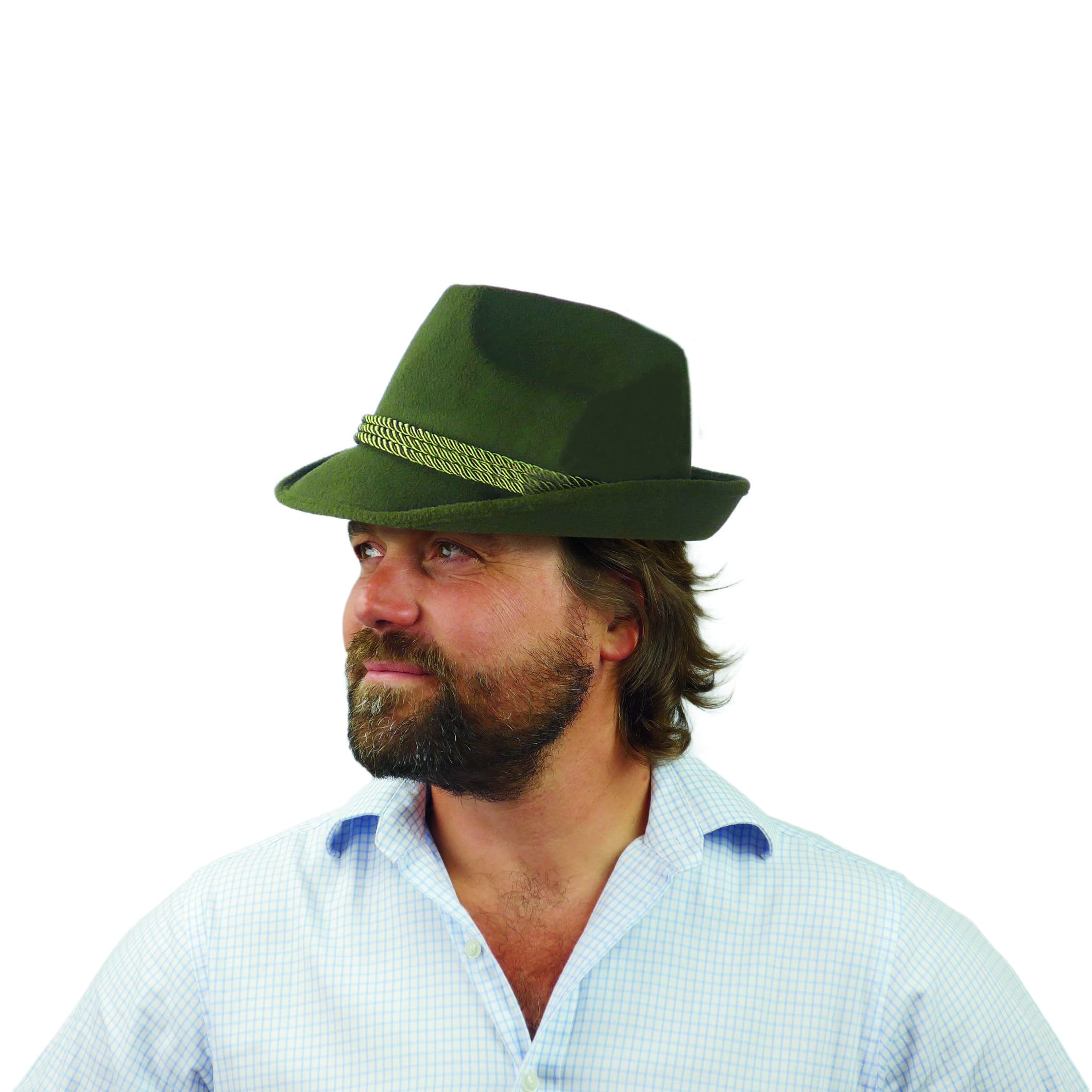 Essence of Europe Gifts Green German Themed Costume Fedora Hat Medium | Oktoberfest Haus