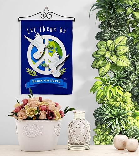 Miniatura 11 de Breeze Decor Peace on Earth - Juego de banderas de jardín para colgar en la pared, expresión espiritual, esperanza inspiradora, amor, sabiduría,