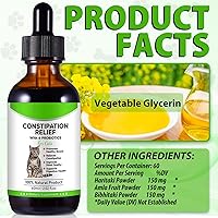 Vista 4 de Cat Constipation Relief, Cat Laxative Constipation Relief, 100% Natural Laxative with 6 Probiotics Stool Softener, Promotes Digestive Health - 2 fl