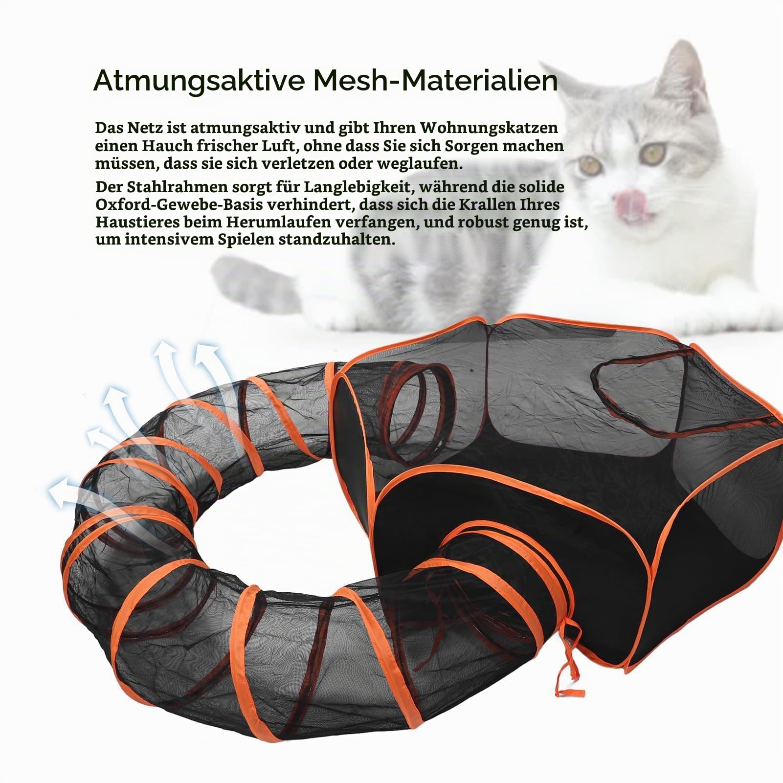 Katzentunnel, Katzengehege Outdoor Faltbares Katzenzelt Katzenlaufstall mit Tunnel Welpenlaufstall für Katzen und andere Kleintiere