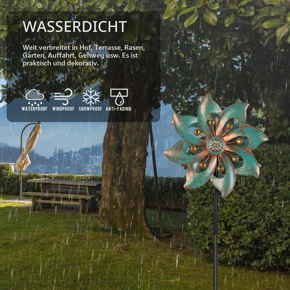 VEWOGARDEN Windspiel für Gartendekoration, klein, wasserdicht, Metall, Windspiel für Hof und Garten, 94 x 25,4 cm (Doppelklinge)