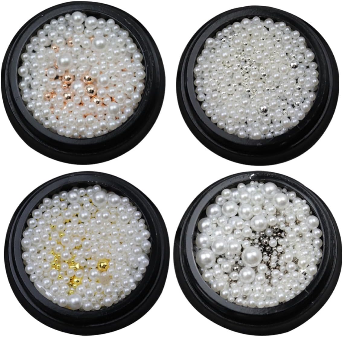 DIY Nail Art Beads Pearl Decoration Set for Women 4pcs