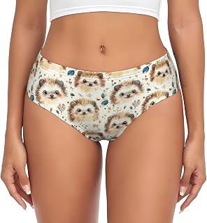Hedgehog Women's Briefs Underwear Stretch Ladies Bikini Panties Comfortable Underpants